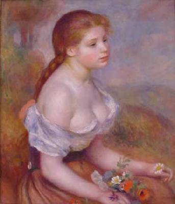 Pierre Renoir Young Girl With Daisies Germany oil painting art
